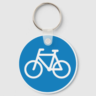 Llavero Señal de Carril de Bicicleta Azul Símbolo de Carre