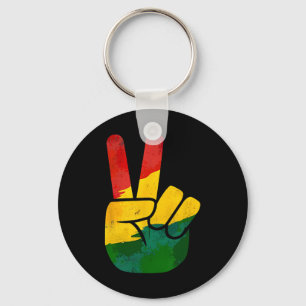 Llavero Señal de mano de paz Día de Juneteenth Orgullo neg