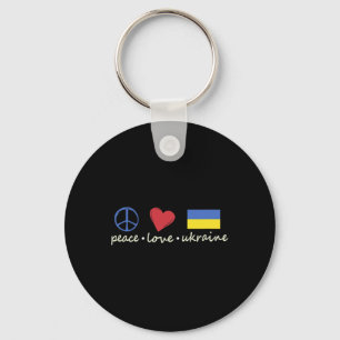 Llavero Señal de Paz Amor Colores de Ucrania Aspecto Retro