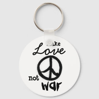 Llavero señal de paz, Make, Love, not, war - Personalizado