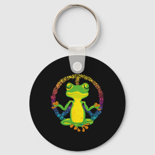 Llavero Señal de Paz Ranas de Yoga Geniales Rana de la Paz