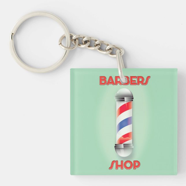 Llavero Señal de poste vintage de barbería (Frente)