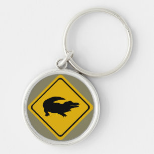 Llavero señal de ruta de cocodrilo