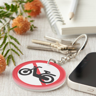 Llavero Señal de Tráfico Prohibido Motocicletas