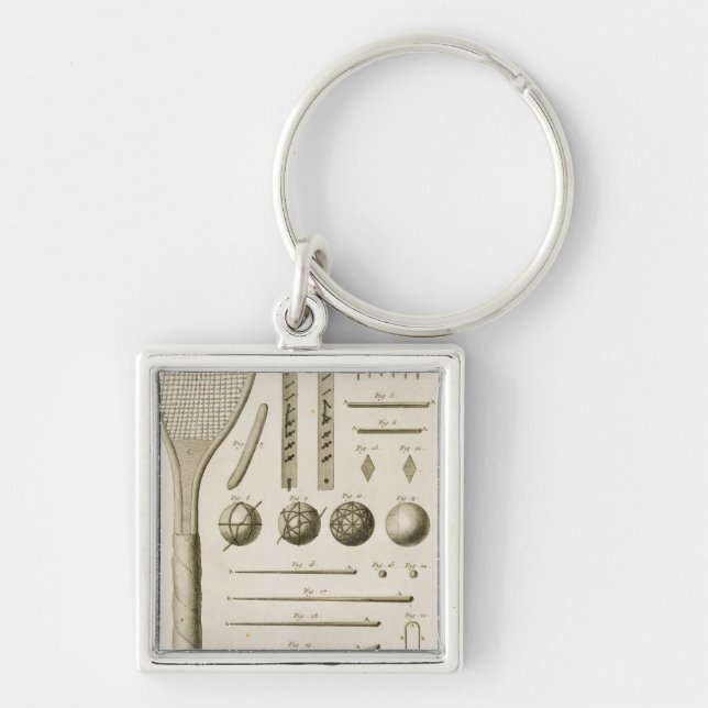 Llavero Señales de las estafas y del billar de tenis, del (Frente)