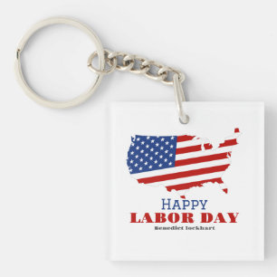 Llavero Sencillo Día del Trabajo Elegante con bandera de E