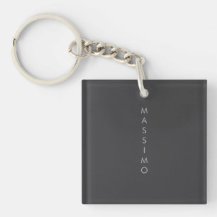 Llavero Sencillo Plano Minimalista Elegante Moderno Gris