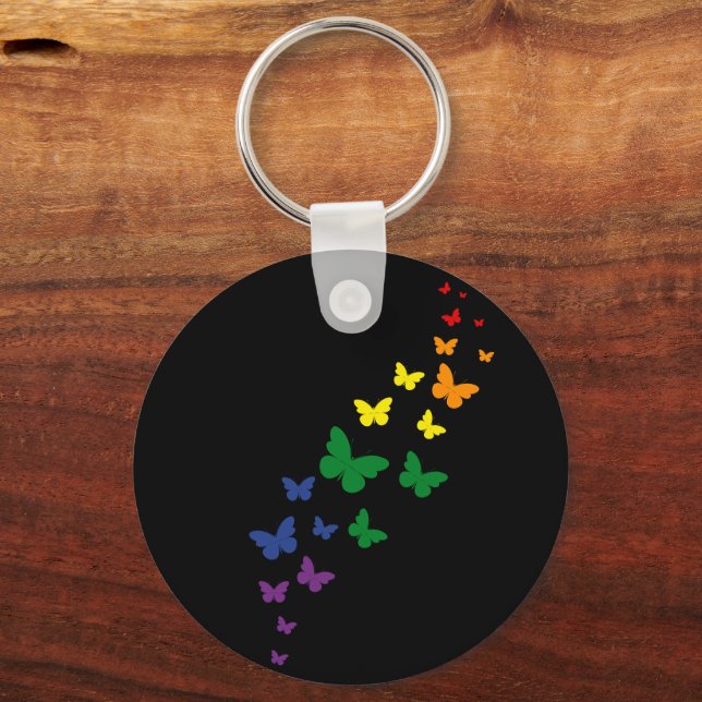 Llavero Sendero de la Mariposa del Arcoíris LGBTQ (Anverso)