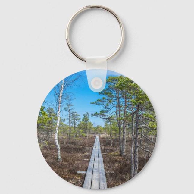 Llavero Sendero de madera sobre pantano (Anverso)