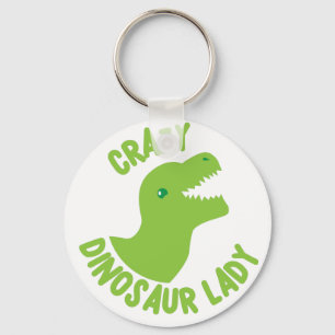 Llavero Señora loca del dinosaurio (en un círculo)