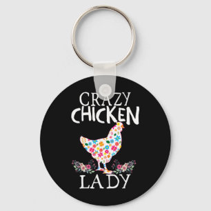 Llavero Señora Pollo Loca Amantes Divertidos Del Pollo Par
