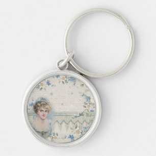 Llavero Señora Victoriana Vintage Shabby Chic con Flores