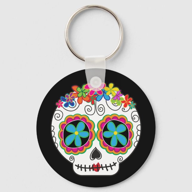 Llavero Señorita Calavera Day of the Dead Sugar Skull (Anverso)