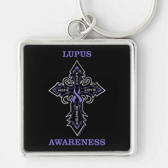 Llavero Sensibilización/cruz...Lupus (Frente)