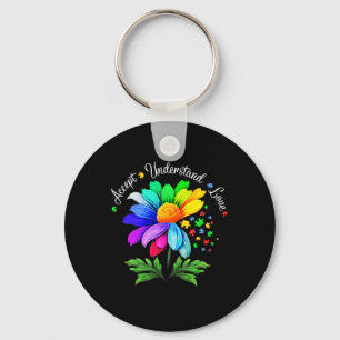 Llavero Sensibilización sobre el autismo floral Flor de ma