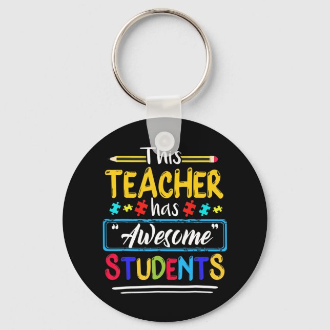 Llavero Sensibilización sobre el autismo que este profesor (Anverso)