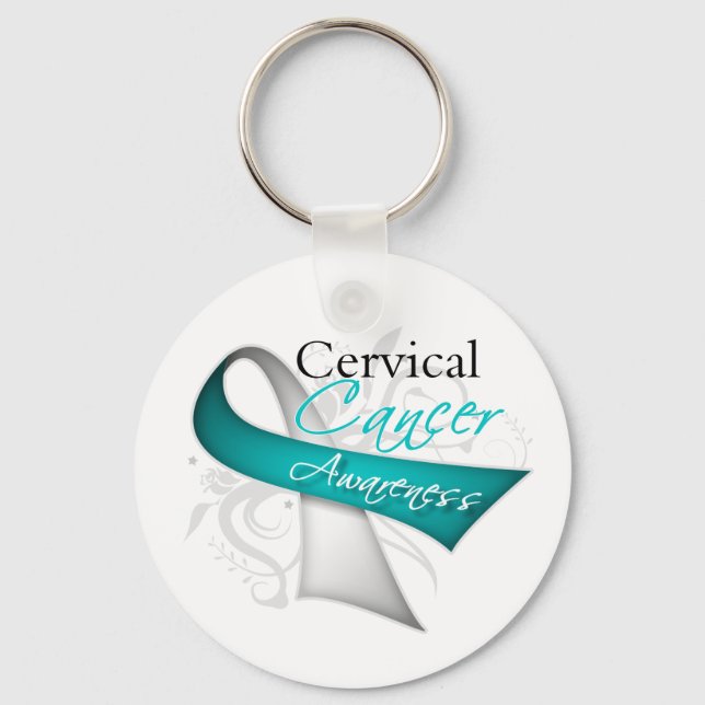 Llavero Sensibilización sobre el cáncer cervical de cinta  (Anverso)