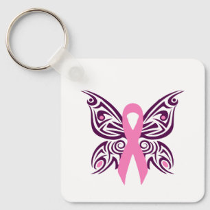 Llavero Sensibilización sobre el cáncer de mama Mariposa