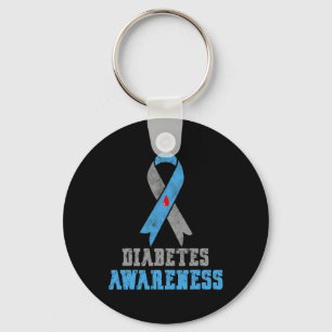 Llavero Sensibilización sobre la diabetes de vintage Cinta