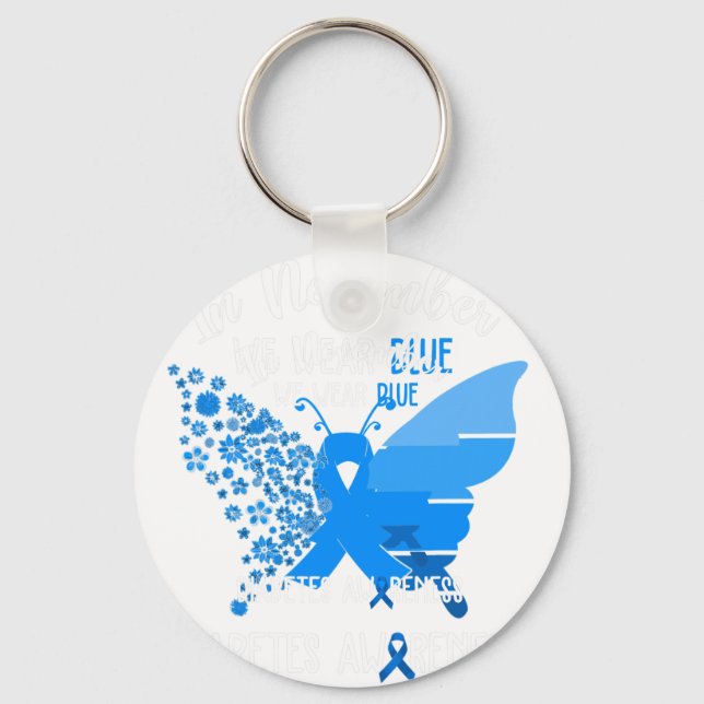 Llavero Sensibilización sobre la diabetes En Noviembre Usa (Anverso)