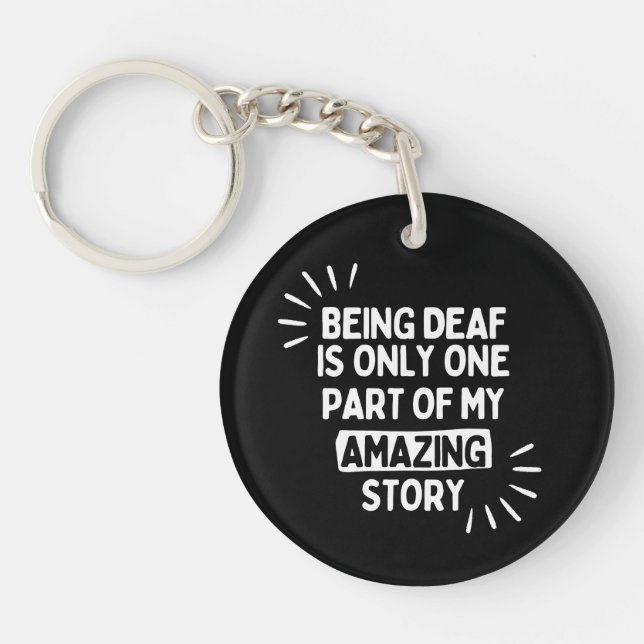 Llavero Sensibilización sorda - Mi asombrosa historia (Frente)