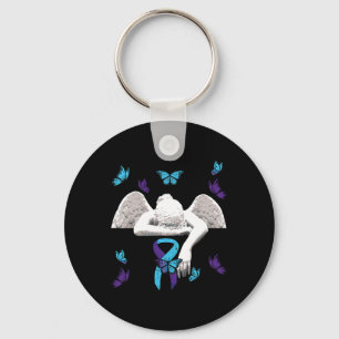 Llavero Sensibilización suicida Angel Ribbon Butterflies