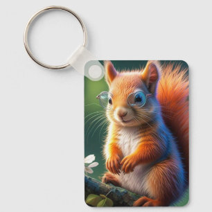 Llavero Sentada de ardilla marrón en la rama 567656