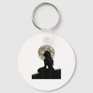 Llavero Sentimientos plenos de la luna Chica Diseño Astrol