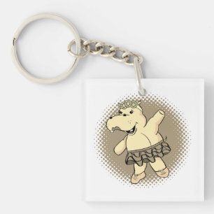 Llavero Sepia Ballerina Hippo con Tutu Keychain