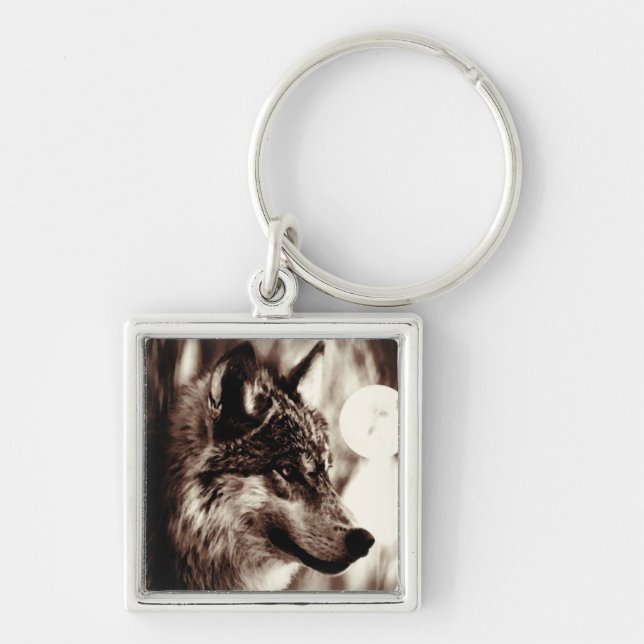 Llavero Sepia Wolf & Moon (Frente)