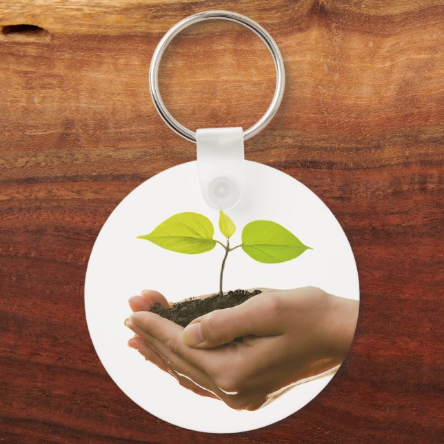 Llavero Ser el cambio que quieres ser: clave de mano (Anverso)