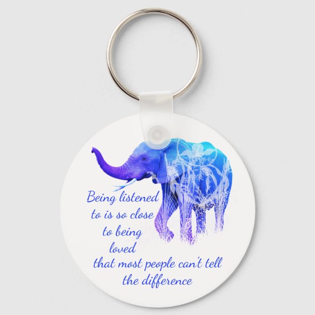 Llavero Ser escuchado igual que amar a los elefantes (Anverso)