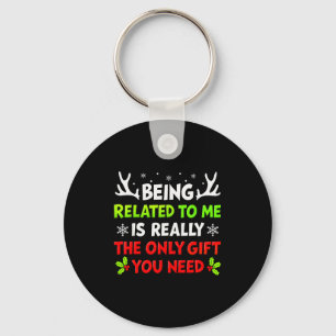 Llavero Ser pariente mío Camisetas divertidas de Navidad p