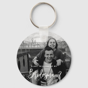 Llavero ¿Serás mi Bridesman Photo Keyring?