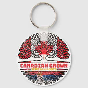 Llavero Serbia Bandera de raíces de árbol canadiense serbi