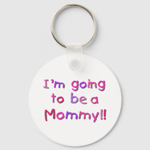 Llavero Seré una mami - rosa y púrpura