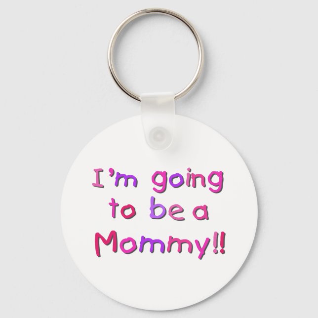 Llavero Seré una mami - rosa y púrpura (Anverso)