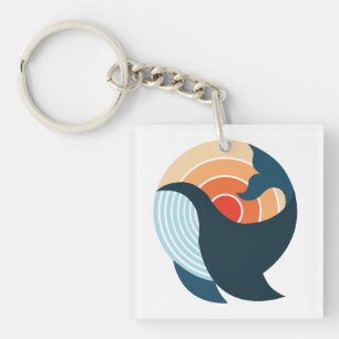 Llavero Serenidad al atardecer: El salto de una ballena en