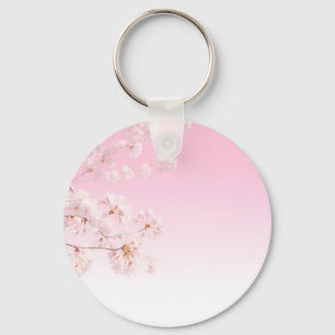 Llavero Serenidad de primavera de flor de cerezo rosa