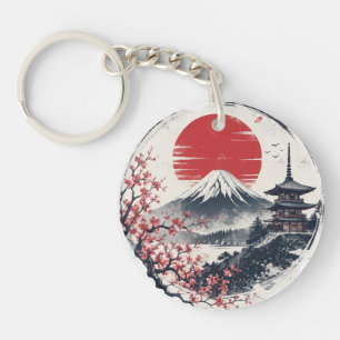 Llavero Serenidad del atardecer en el Monte Fuji – Arte de