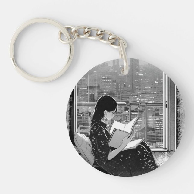 Llavero Serenidad en la ciudad: Keychain del Lover del lib (Frente)