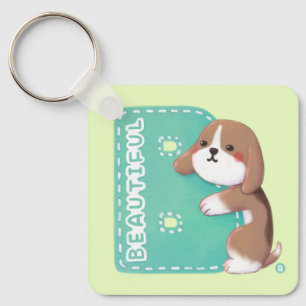 Llavero Serie Alphabet: "B" Hermoso Ilustracion Beagle