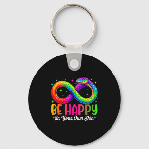 Llavero Serpiente arcoíris sea feliz diseño de conciencia 