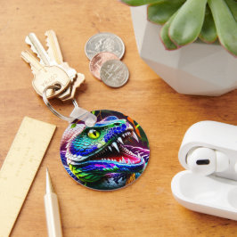 Llavero Serpiente Cobra con escalas turquesa y azul vibran