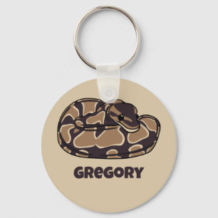 Llavero Serpiente de Ball Python, marrón y tan personaliza