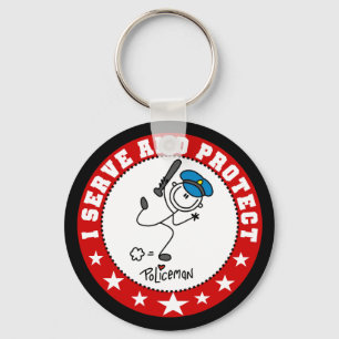 Llavero Serve and Protect Policeman