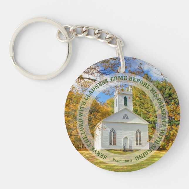 Llavero Servir con alegría Iglesia de Nueva Inglaterra en  (Frente)