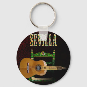 Llavero SEVILLA. Guitarra flamenca con Giralda de Sevilla.