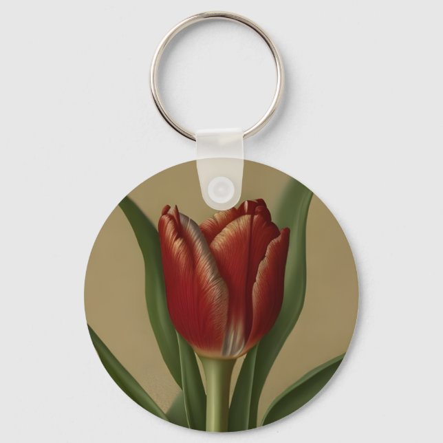 Llavero Shabby Chic Lovely Red Tulip (Anverso)