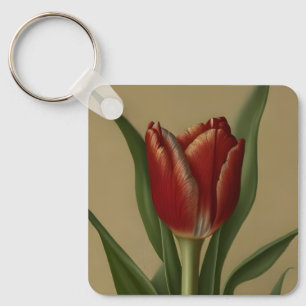 Llavero Shabby Chic Lovely Red Tulip